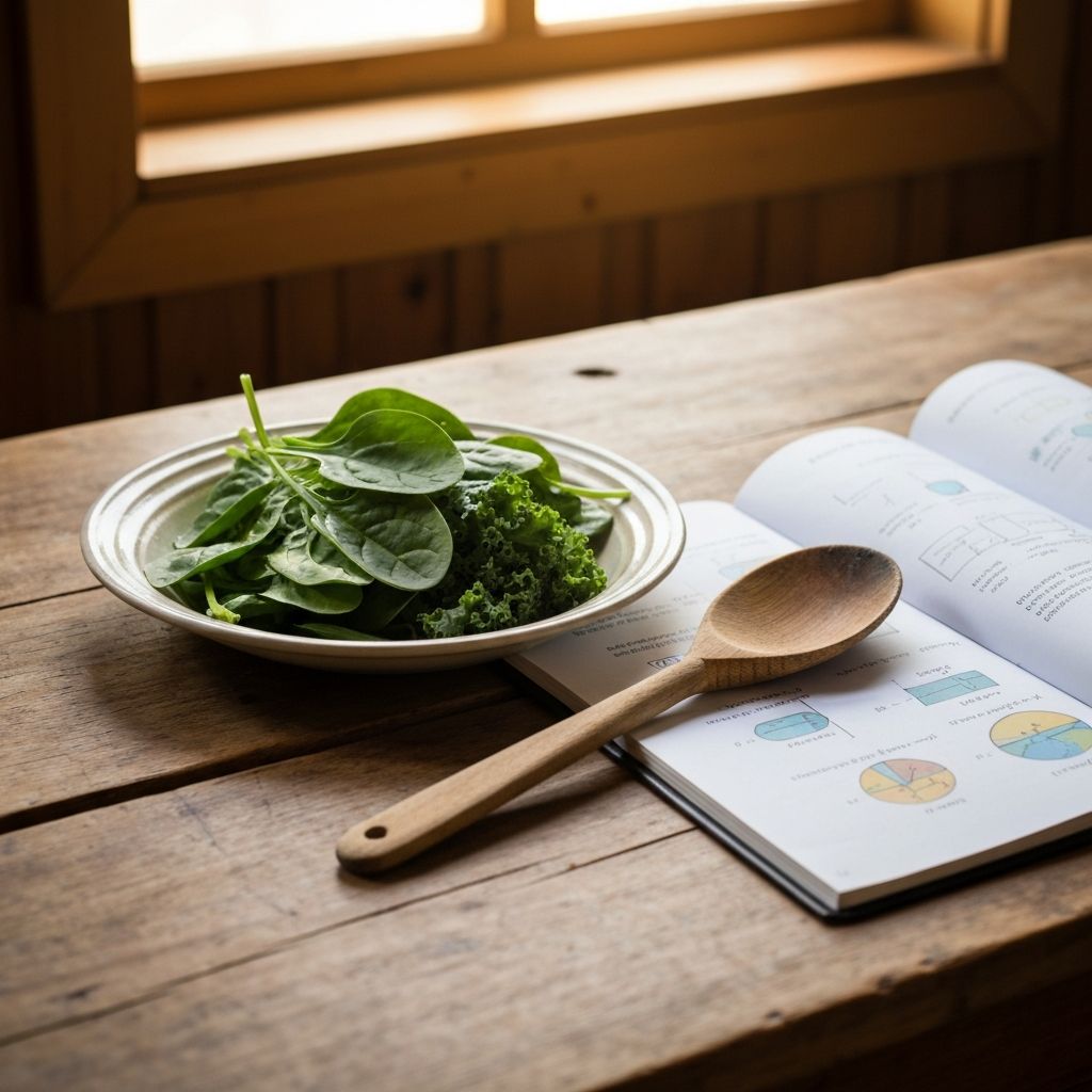Educational setting with notebook and fresh ingredients
