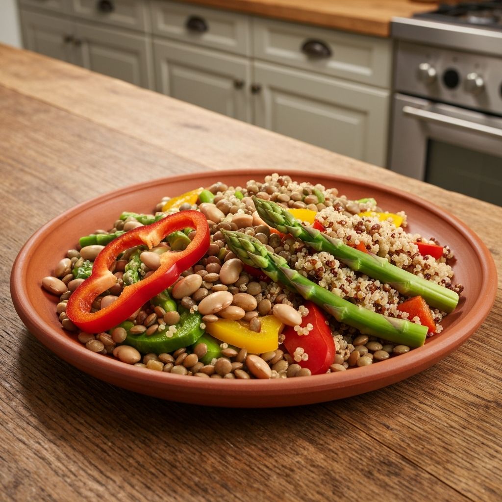 Diverse macronutrients on terracotta plate